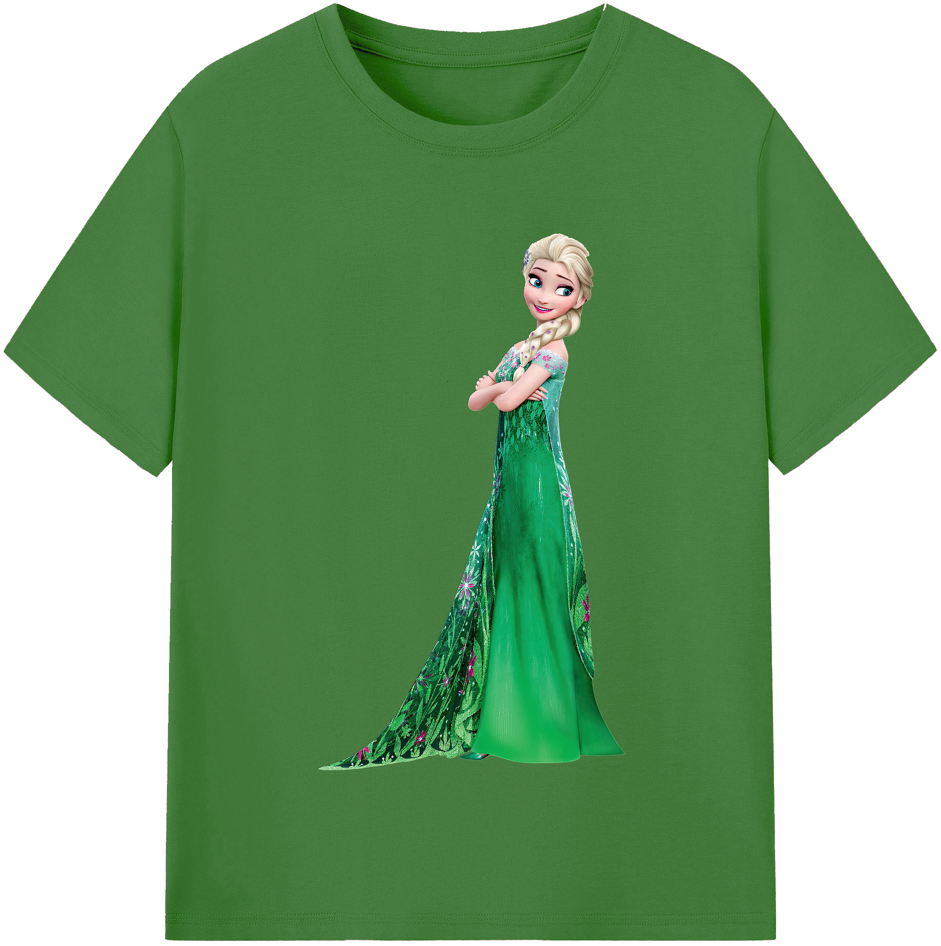 （画像用） アナと雪の女王 アンナ エルサ Frozen Anna Elsa レディースカジュアルプリントTシャツ（綿100％）